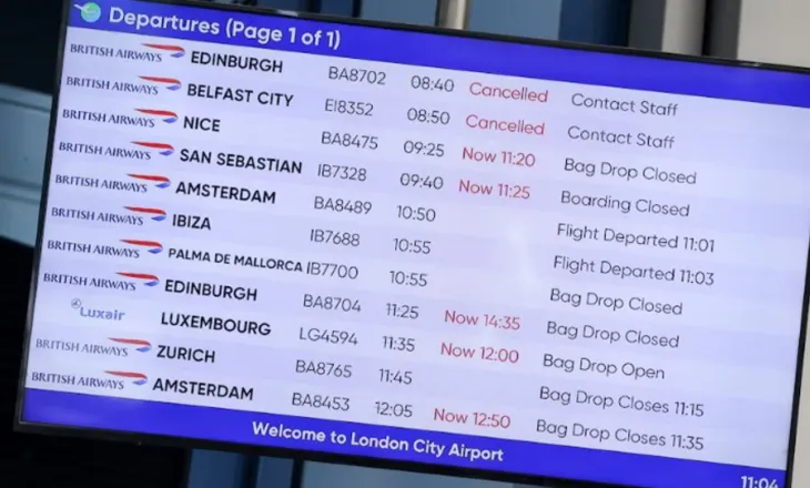 Defekt në kontrollin e trafikut ajror në Britani, vonesa në fluturime në disa aeroporte