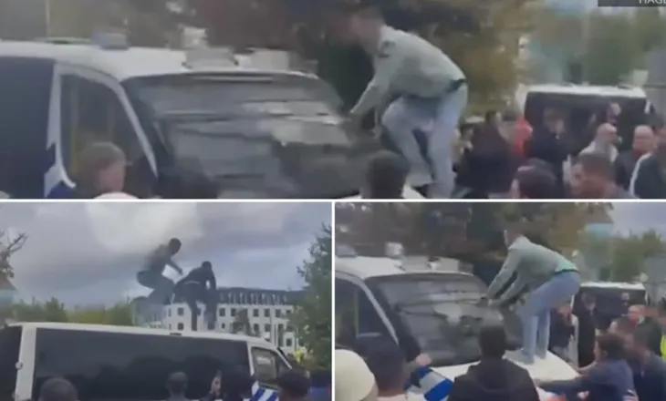 Dënimi i ish-krerëve të UÇK, shqiptarët revoltë në Hagë, sulmojnë makinat e policisë! Protestë edhe para EULEX