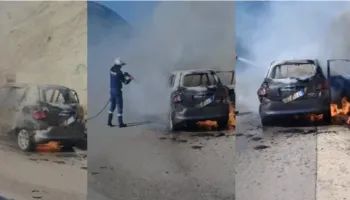 Flakë të mëdha pranë Picarit, digjet plotësisht një automjet (VIDEO)