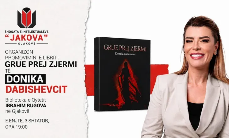 Gjakovë/ Të enjten promovohet libri i ri i Donika Dabishevcit “Grue prej zjermi”