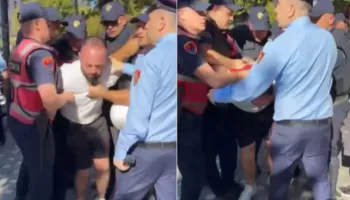 Goditi me grusht në bark protestuesin, Hita pezullon efektivin e “Shqiponjave”