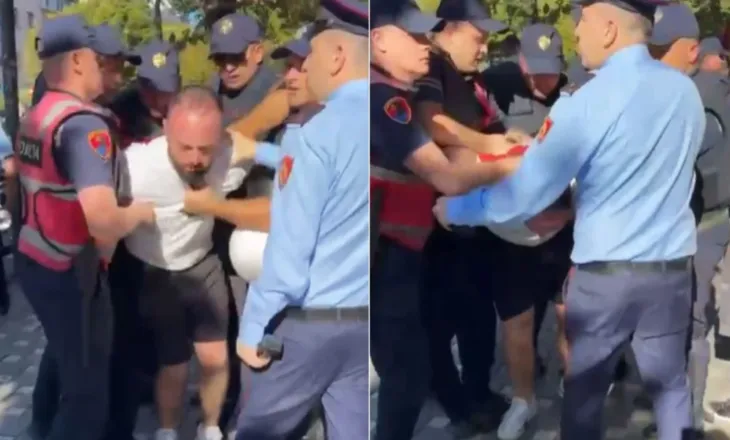 Goditi me grusht në bark protestuesin, Hita pezullon efektivin e “Shqiponjave”