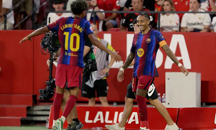 La Liga/ “Ndaleni këtë Barcelonë”, katalanasit nuk “njohin” rivalë, ndaj Sevilla-s vjen fitorja e 7-të në 7 javë