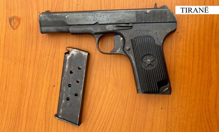 Lëvizte me armën plot, arrestohet 31-vjeçari, i sekuestrohet pistoleta dhe 14 fishekë
