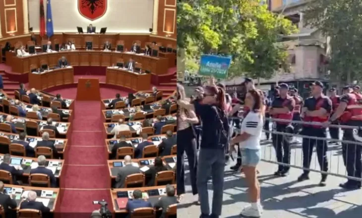LIVE/ Brenda Kuvend, jashtë protestë! Qytetarët grumbullohen në akset para Parlamentit, polica me gardh metalik! Debate në seancë