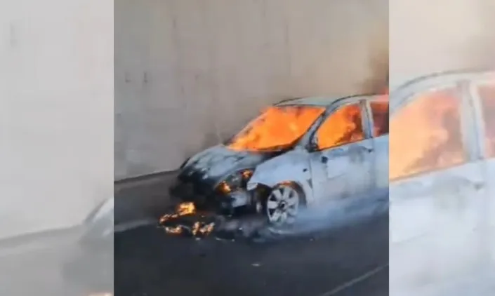Makina “Ford” shkrumbohet nga flakët në tunelin Elbasan-Tiranë!