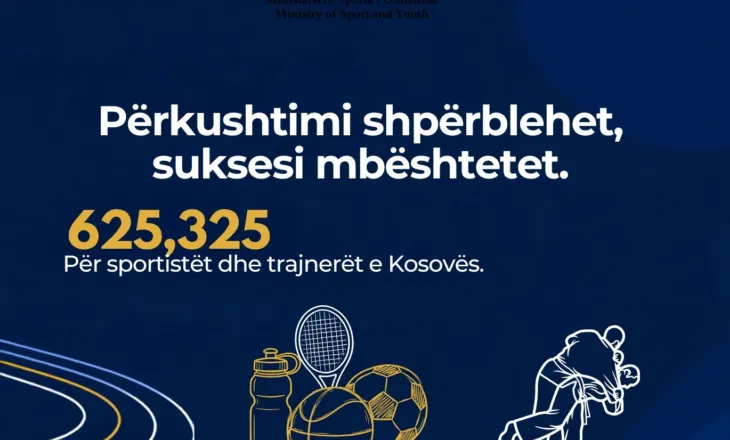 Mbi 625 mijë euro për sportistët dhe trajnerët e kategorizuar