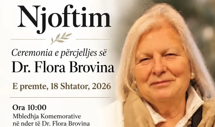 Më 18 shtator mbahen ceremonitë përkujtimore për Dr. Flora Brovinën