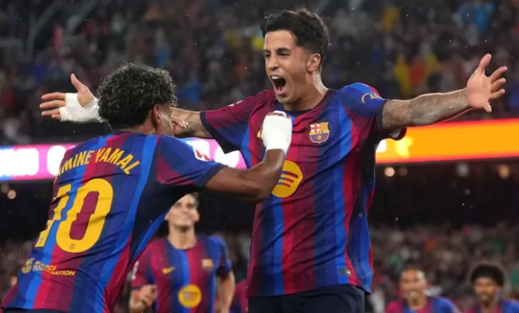 Nata e Cancelo & Raphinha, Barcelona nuk përmbahet në pjesën e parë ndaj Santander (video)