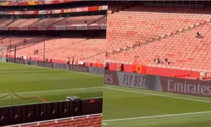 Pamje të pazakonta nga ndeshja Arsenal-Chelsea, flamuri i UÇK-së shfaqet në tribunë!