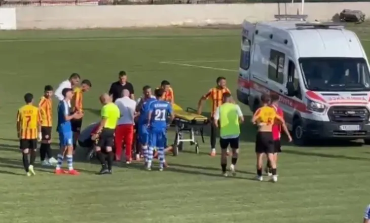 Panik dhe ankth në Kategorinë e Parë të futbollit shqiptar, futbollisti shembet përtokë gjatë ndeshjes…