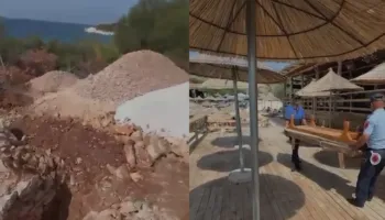 Po ndërtonte pa leje në zonën e plazhit, arrestohet 47-vjeçari në Sarandë, e pëson edhe polici i zonës (EMRI)