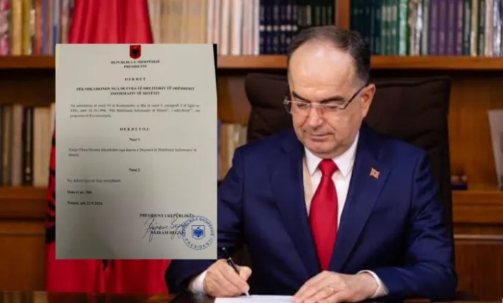 Presidenti Begaj dekreton shkarkimin e Vlora Hysenit nga drejtimi i SHISH
