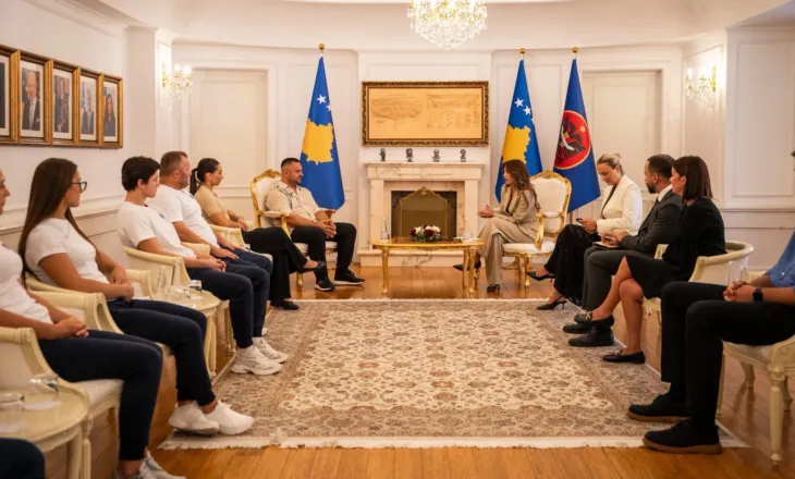 Presidentja në detyrë Albulena Haxhiu nderon ekipin e xhudos pas suksesit në Taranto 2026