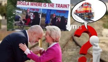 Projekti iu prezantua vite më parë nga Rama dhe Balluku, ironizojnë protestuesit: Ku është treni, Ursula?