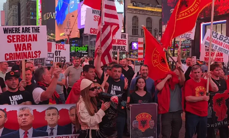 Protestë në Times Square pas dënimit të ish-krerëve të UÇK-së