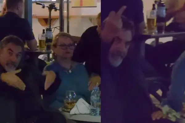 Protestuesit zënë mat deputetin Bledi Çuçi! Delina Fico i sulmon me lugë e pirunj, ish-ministri u tregon gishtin