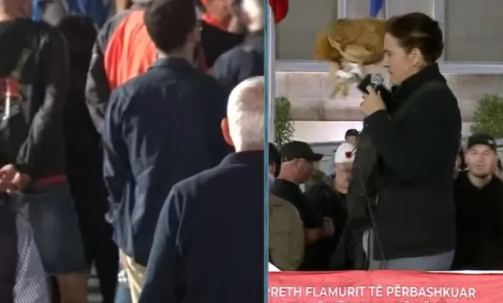 Protestuesja merr pulën në podium, thirrje Ramës: Me burrat nuk merresh dot! Do veshësh fustanin dhe do ja mbathësh