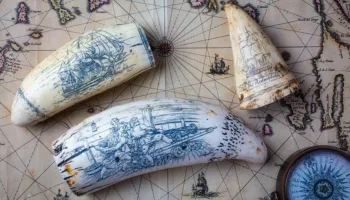 Scrimshaw, arti i gdhendur mbi dhëmbët e balenave në prag të zhdukjes
