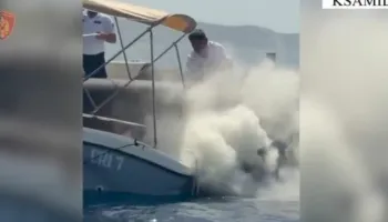Skafi shpërthen në flakë te “Pema e Thatë” në Ksamil, shpëtohen 4 turistët gjermanë!