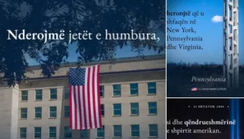 Sot 25 vite nga “11 Shtatori”, Ambasada e SHBA në Tiranë: Nderojmë jetët e humbura, heronjtë dhe qëndrueshmërinë e shpirtit amerikan!