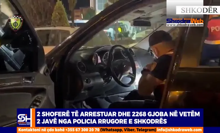 VIDEO – Policia Rrugore e Shkodrës me “dorë të hekurt”, arrestohen 2 shoferë, 2268 gjoba në dy javë…