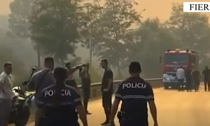 VIDEO/ Zjarri në Fier, Policia: Jemi në terren për të garantuar sigurinë e banorëve