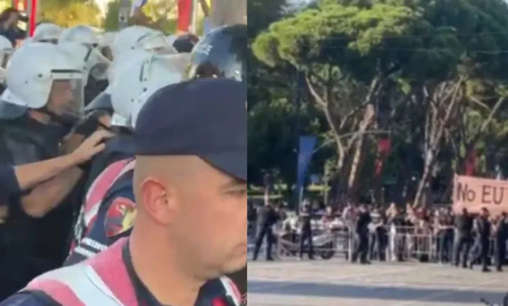 Von der Leyen në Tiranë, protestuesit përplasen me policinë: Jo Bashkim Europian me Ramën (VIDEO)