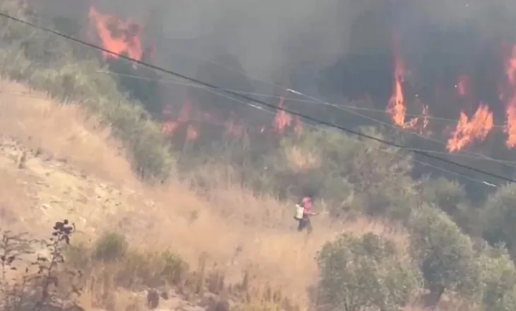 Zjarr i fuqishëm në Kavajë, flakët i afrohen banesave, kërkohet ndërhyrja nga ajri!