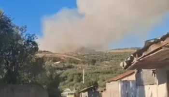 Zjarr i fuqishëm në Kreshpan, në rrezik pylli me pisha