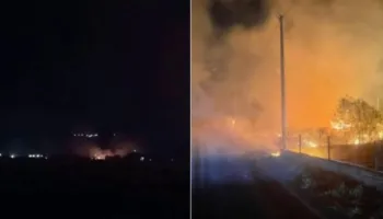 Zjarr i madh në Gjirin e Lalzit, era favorizon flakët që i afrohen me shpejtësi ndërtesave! Evakuohen banorë e pushues