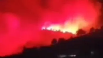 Zjarr në Himarë/ Flakët favorizohen nga era, rrezikohen banesat