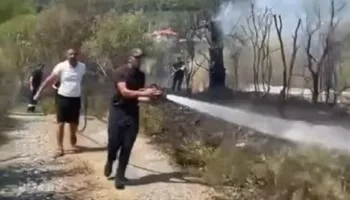 Zjarr në Krastë të Elbasanit, dy shtëpi rrezikohen nga flakët (VIDEO)