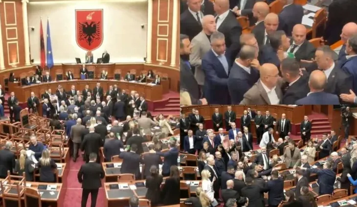1 orë kaos dhe sherr në Parlament, deputetët në përplasje fizike. Berisha ”dirigjoi” nga vendi