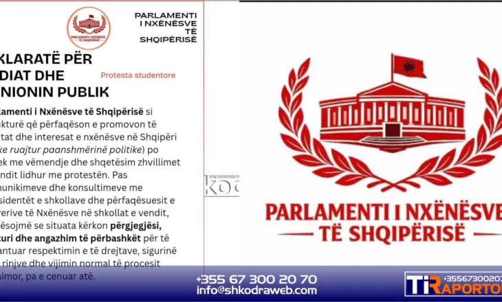 DEKLARATA – Parlamenti i Nxënësve të Shqipërisë kundër akteve të dhunës, thirrje prindërve të tregojnë kujdes