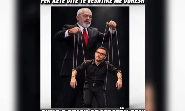 Deputetët e PD publikojnë karikaturën që po bën xhiron e rrjeteve sociale: Qori, ‘vegla qorre’ e Ramës për të përçarë protestën