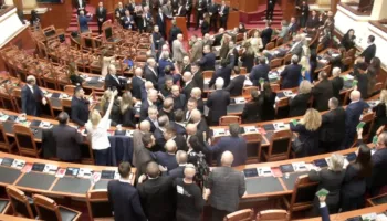 Deputeti i PD shtyn ish-ministrin, i gjuan me bllokun e votimit në kokë! Tenton të godasë edhe Çuçin
