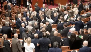“Do të të…”-Fidel Kreka shtyn Ervin Hoxhën, i gjuan me bllokun e votimit në kokë, Bora Muzhaqi mban ish-ministrin