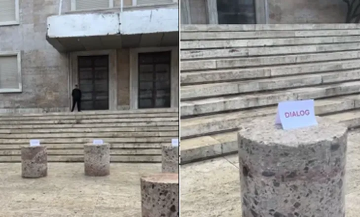 Dy herë u thyen nga protestuesit, Rama gjen zgjidhje, vendos stola betoni para Kryeministrisë: Dialog!