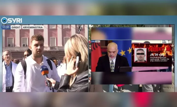 E akuzoi Rama si trafikant droge, studenti e përgënjeshtron ‘live’ në SYRI TV: Më dhunuan 17 policë! Këtu më ke çdo ditë