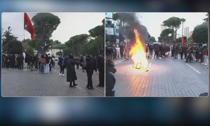 Flakët përfshijnë karriget e Ramës para Kryeministrisë, protestuesit refuzojnë dialogun dhe kërkojnë dorëheqjen e kreut të qeverisë