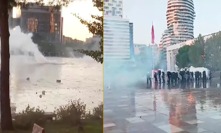 Forcat Shqiponja gjuajnë me plumba gome, kaos i madh te sheshi ”Skëndërbej”