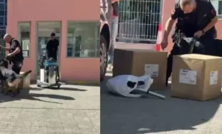 Garda kontrollon me qen anti-eksploziv pajisjet që do të hyjnë në GJKKO
