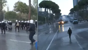 Hidhet gaz lotsjellës te Kryeministria, policia fillon përndjekjen e të rinjve në rrugët e Tiranës