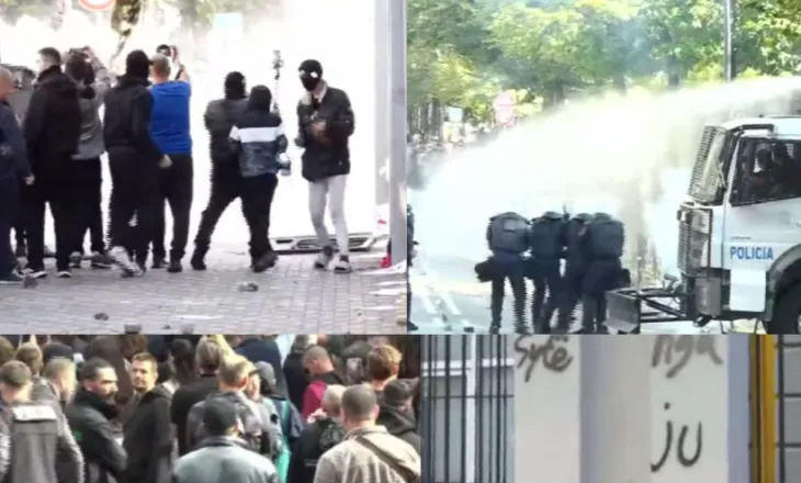 Kaos tek Ministria e Arsimit/ Studentët shkulin kangjellat dhe thyejnë xhamat. Policia nis shoqërimet me dhunë