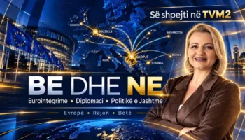 Kryeredaktorja shqiptare Nora Kaliqi publikon hartën e “Maqedonisë së Madhe”, me territore të Shqipërisë e Kosovës