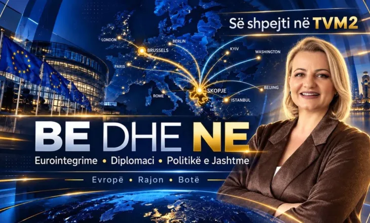 Kryeredaktorja shqiptare Nora Kaliqi publikon hartën e “Maqedonisë së Madhe”, me territore të Shqipërisë e Kosovës