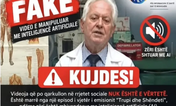 Kujdes nga videot e falsifikuara me Inteligjencë Artificiale, reklamojnë barna dhe kura të rreme, me rrezikshmëri të lartë…