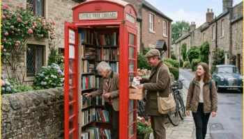 Kutitë e kuqe telefonike në Britani po shndërrohen në biblioteka të vogla