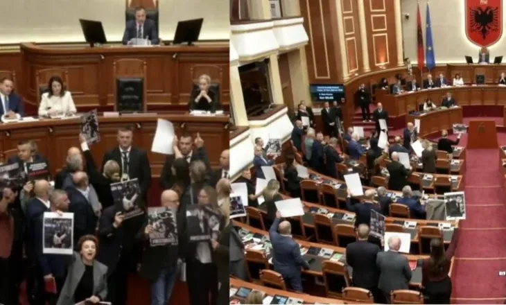 KUVENDI LIVE! Berisha: Protestuesve iu çanë kafkat; Peleshi i ndërpret fjalën: Bëre thirrje për dhunë!